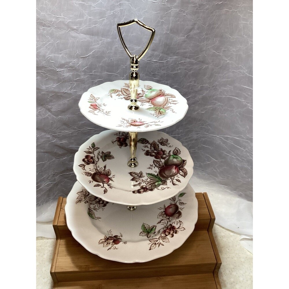 Johnson Bros Harvest Time Tidbit Tray Ironstone England Plate Vintage Dinnerware